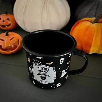 Halloween Witches Brew Enamel Mug, 2 of 2