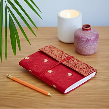 Handmade Sari Pocket Notebook, 4 of 11