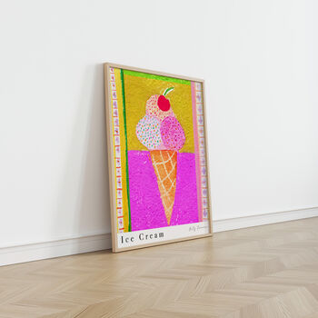 Ice Cream Cone Art Print Summer Gelato Poster, 6 of 12