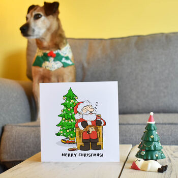 Sleeping Santa And Dog Christmas Card, 3 of 3