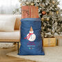 Personalised Denim Christmas Sack With Snowman, thumbnail 2 of 5