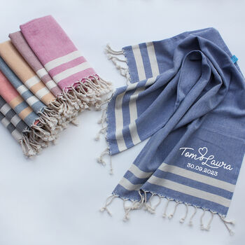 Personalised Cotton Towel Set, Anniversary Gift, 10 of 12
