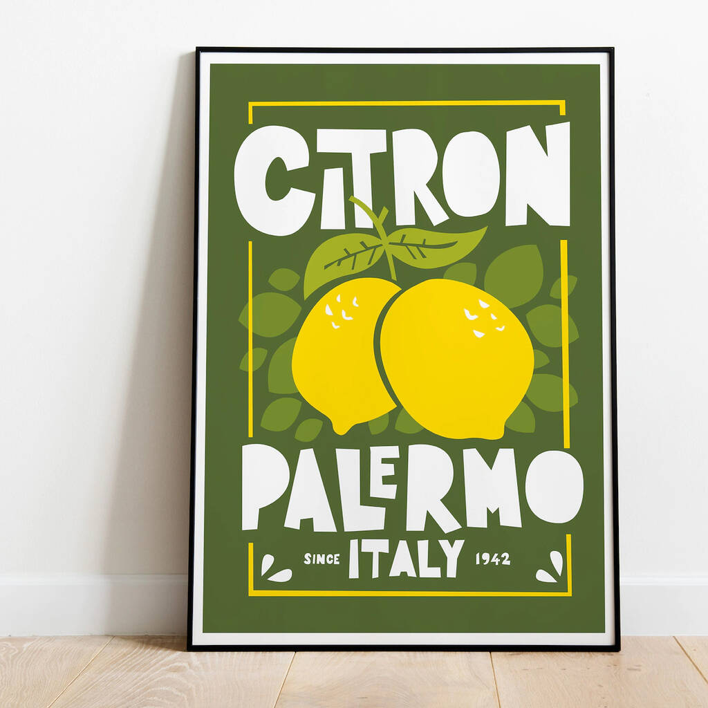 Citron Palermo Italian Lemons Print, 1 of 9