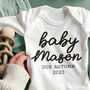 Personalised Modern Baby Announcement Vest, thumbnail 2 of 3