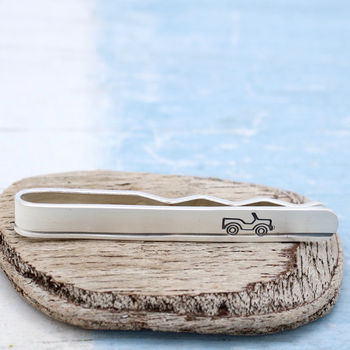 Sterling Silver Car Tie Slide Gift For Dad, 2 of 8