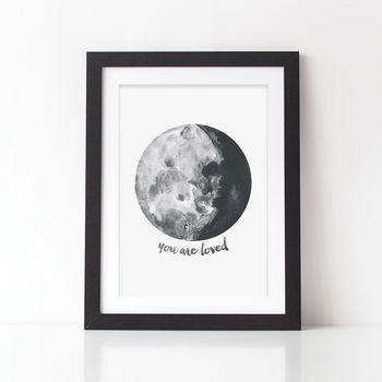 Personalised You Are Loved, Moon Nursery Print, 2 of 3