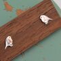 Robin Bird Stud Earrings In Sterling Silver, thumbnail 7 of 12