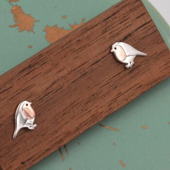 Robin Bird Stud Earrings In Sterling Silver, 7 of 12