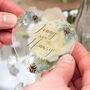 Winter Fern Acrylic Heart Wedding Ring Box, thumbnail 2 of 4