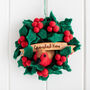 Personalised Felt Robin In Wreath Christmas Decoration, thumbnail 1 of 5
