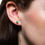 Sterling Silver May Birthstone Stud Earrings Emerald, thumbnail 1 of 5