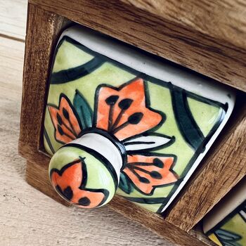 Handmade Two X Drawer Mini Ceramic Jewellery Box Chest, 9 of 12