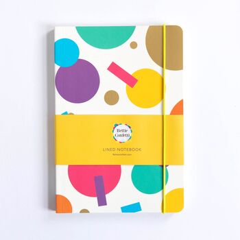 Rainbow Notebook |Elastic Enclosure |Confetti Pattern, 7 of 7