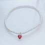 January Heart Birthstone Bracelet Sterling Silver Garnet, thumbnail 2 of 6