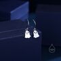 Little Ghost Drop Hook Earrings In Sterling Silver, thumbnail 2 of 9