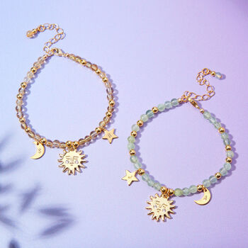 Helios Personalised Gemstone And Celestial Charm Bracelet, 2 of 7