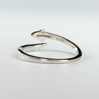 Sterling Silver Minimalist Dolphin Adjustable Ring, 3 of 6