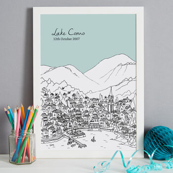 Personalised Lake Como Print, 5 of 10