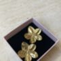 18 K Gold Plated Gold Flower Earrings, thumbnail 5 of 6