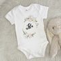 Floral Personalised Baby Grow With Name, thumbnail 1 of 3