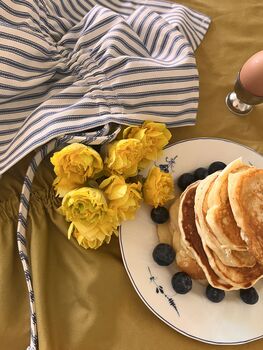 Eloisa Blue Stripes Cotton Napkins With Pleating Channels Set Of Four, 2 of 6