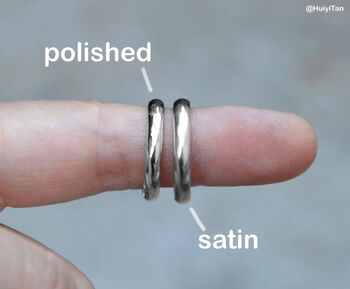 D Shape Wedding Band In Solid Sterling Silver, 3mm Plain Ring, 3 of 5