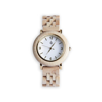 Womens Wristwatch Beige Wood Watch, Sustainable Watch, 4 of 7