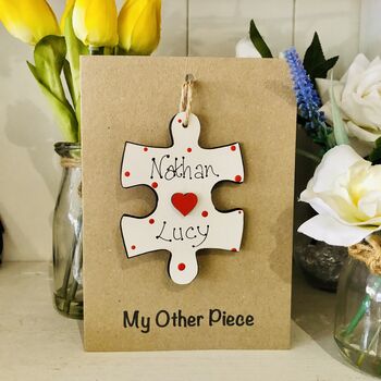 Personalised Valentines Card Missing Piece Jigsaw, 4 of 8