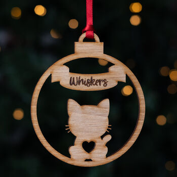 Personalised Cat Christmas Bauble, 2 of 2