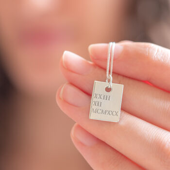 Roman Numerals Rectangle Necklace, 2 of 7