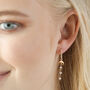 Moon Crystal Drop Huggie Hoop Earrings In Gold Plating, thumbnail 2 of 6