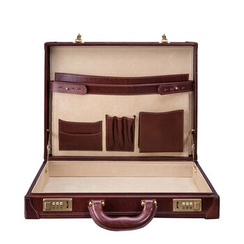 Personalised Luxury Leather Attaché Case. 'The Scanno', 8 of 12