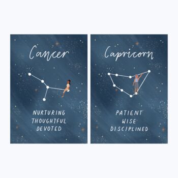 Star Sign Zodiac Astrology A4 Wall Art Print, 7 of 8