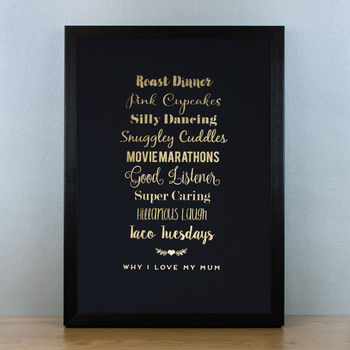 Personalised Foiled Art Print, Why I Love…, 5 of 7