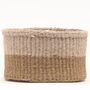 Chali: Charcoal And Sand Duo Colour Block Woven Basket, thumbnail 4 of 9