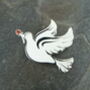 Peace Dove With Red Poppy Flower Brooch, thumbnail 2 of 4