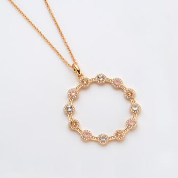 Blue Topaz, Citrine And Rose Quartz Gold Pendant, 2 of 3