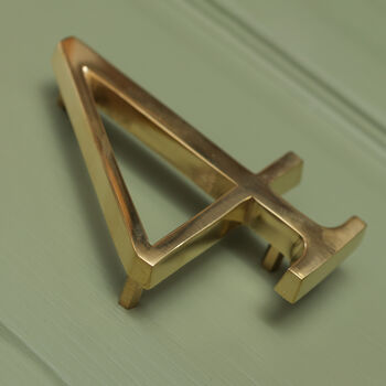 Premium Floating Plain House Numbers In Brass Finish, 11 of 12