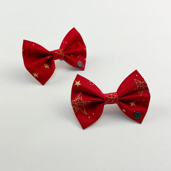 Red Christmas Star Dog Bow Tie, 4 of 5