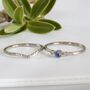 Dainty Diamond And Sapphire 18ct Gold Trilogy Ring, thumbnail 4 of 7