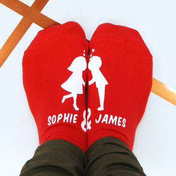 Personalised Kissing Couples Socks, 3 of 8