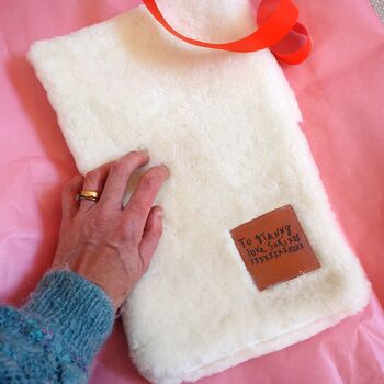 Sheepskin Hot Water Bottle Cover With Your Handwriting, 2 of 7