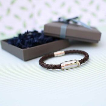 Personalised Twisted Leather Bracelet, 2 of 4