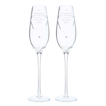 Personalised Little Hearts Swarovski Champagne Flutes, 5 of 6