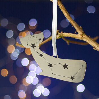 Cetus Whale Constellation Metallic Christmas Decoration, 2 of 2