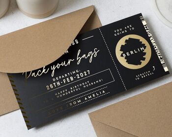 Holiday Reveal Boarding Pass Travel Ticket Gift, 4 of 9