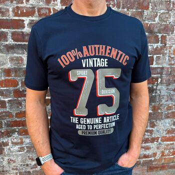 'Authentic Vintage 1975' 50th Birthday Gift T Shirt, 2 of 10