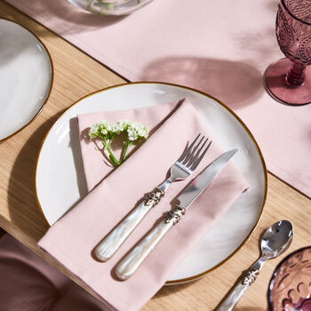 Blush Pink Cotton Table Runner, 5 of 5