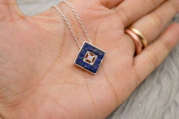 Lapis Lazuli And Opal 925 Silver Necklace Pendant, 4 of 12