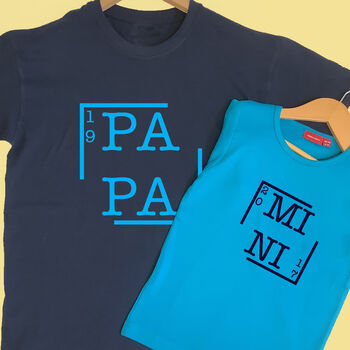 Personalised Papa And Mini T Shirt Set, 2 of 7